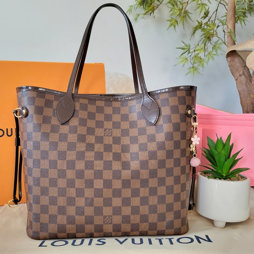 Rose Ballerine ❤ Authentic LV Neverfull Mm Damier Ebene Tote Bag